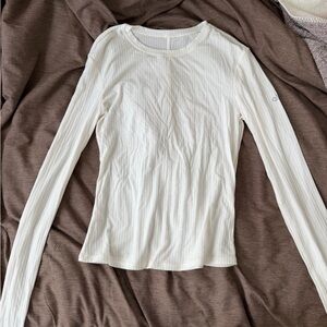 Alosoft ribbed long sleeve crew